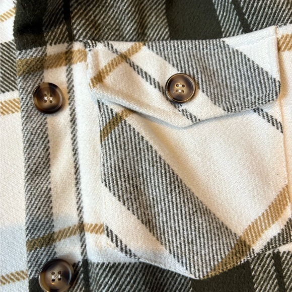 Love Tree Plaid Button-Down Shacket - Picture 3 of 4